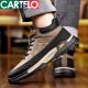 卡帝乐鳄鱼（CARTELO）棉鞋男2025冬季新品真皮加绒加厚羊毛雪地靴男士保暖休闲高帮男鞋 XG9852卡其加绒款 40 标准皮鞋尺码