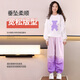 OVE女童运动套装秋冬加绒儿童2025新款春秋阔腿裤大童洋气时髦两件套 春秋不加绒4882白色+16207粉紫色 150 150cm