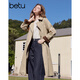 Baitu Betu Women's Clothing 2025 Spring New Windbreaker Fashionable High Imitation Deerskin Velvet Contrast Windbreaker Jacket for Women 2501T50 Khaki XS