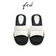 FED一字带真皮凉拖鞋夏季新款女鞋舒适户外拖鞋女款D0420-YAB695 米色 36