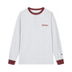 Champion long-sleeved T-shirt men's color-blocked Henry collar bottoming shirt pure cotton top women's twist gray L