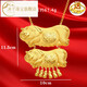 Mu Qiansha Golden Pig Necklace Women's Bridal Wedding Accessories Simulated Gold Dragon and Phoenix Golden Pig Pendant Wedding Three Gold Jewelry Double Lucky Pig Necklace + Gift Box (Including Real Gold Gift Box