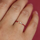 Slightly gifted 2 points of real diamond 18k gold very fine red line ring adjustable ring AU750 exquisite small diamond ring zodiac year main picture wine red 918 size