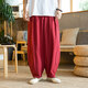 Aclosmil Summer de color sólido de color para hombres Bloomers de hombres sueltos Harren Harren Algodón Cotton Capalal Tamaño de gran tamaño Tendencia retro china Gray M