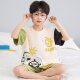 Little milk dragon children's pajamas for summer boys pure cotton short sleeves shorts boys teenagers cartoon home clothing set T695# milk dragon [hot new style] One size 14 sizes (suggested high 123-133)
