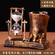 Crystal Ball Hourglass Temporizador Adornos creativos Retro Quicksand Decoration Eiffel Tower Music Box Packaging Safe Gold (sin luces y sin música)