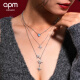 APM Monaco Fléral officiel bleu Love Heart 925 Collier en argent Femmes EXQUISITE CLAVILE NOUVEAU ANNE