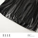 ELLE French modern short leather jacket for women 2025 spring new fashionable PU leather design chic top black L