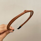 Tang Funi's hairbands for short hair, women's fine leather hairpins, Maillard hairpins, women's non-slip face wash headbands, new knotted ultra-fine leather hairbands, Tangerine Coffee