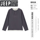 JEEP SPIRIT light luxury fake two-piece long-sleeved shirt for men in spring and autumn American fashion brand loose Henry collar bottoming shirt top floral gray S