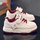 Warrior children's shoes, girls' white shoes, spring and autumn children's sports shoes, girls' sneakers WZ(CL)-0950 m/burgundy 36