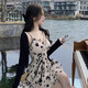 谷舰沐碎花小个子甜美显瘦辣妹性感吊带连衣裙女装御姐气质两件套装夜店 主图款 M 95-105斤