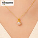 Chihuan Jewelry 18k gold pendant women's pearl inlaid zodiac snake zodiac year color gold necklace pendant default silver chain