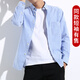 Puya Huaxia Oxford Spinning Herren Short Sleeve Shirt Business Casual Koreanischer Stil mittlerer und junger schlanker weißer Zentimeter-Hemd-Kleidung Student Dizhu* Mote Short Sleeve* Blue 9909 M 38 (165)