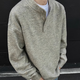 Yibo Heavy Sweater Men's Autumn and Winter New Korean Style Trendy Brand Lazy Gray Henley Collar Knitted Sweater Jacket Men Light Gray XL Recommended 120-135Jin Jin equals 0.5 kg