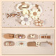 
Yunya children's jewelry box set princess hair accessories gift box girls' house play toys 7-14 years old girls' birthday gifts 167 pieces of brown double opening headdress [skin like cream]
