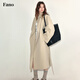Fano studios Fan Luo Fano classic simple and lazy Korean style raglan sleeve silhouette long windbreaker jacket for women autumn new beige color ready-made S