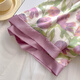 Xuan Mulin Tulip Pyjamas für Frauen im Sommer Dünneis Seiden kurzärmelige Damen große Heimkleidung SDX#9902 Grüne Tulpen kurzärmelige Shorts M 75-95jin [Jin gleich 0,5 kg]