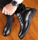 Prodigal son gossiping cotton shoes men winter plus velvet thickened warm men's shoes genuine leather casual high-top leather shoes middle-aged and elderly dad snow boots 9877 black regular version 38 240mm