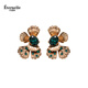 Eternelle French Eternal European and American Retro Earrings High-end Light Luxury Fashion Earrings Temperament Versatile Earrings Blue