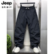 
JEEP SPIRIT summer new American casual scimitar pants for men loose thin high street wide-leg pants large size youth harem pants khaki M weight 105-125Jin [Jin equals 0.5 kg]