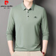皮尔卡丹（pierre cardin）品牌纯棉长袖T恤男士中青年时尚POLO体恤衫休闲打底亲肤卫衣男装t 6625灰色 2XL 180建议150-165斤