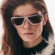 Ke Dun oval diamond plated sunglasses large frame personalized party sunglasses European and American fashion vacation trend women's sunglasses gold frame full gray as picture