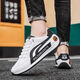 Zapatos de forrest gump zapatos para hombres transpirables pequeños zapatos blancos zapatos deportivos zapatos casuales zapatos de pedal de un pie a la altura de los zapatos de running resistente a la runda de desgaste AW66-blanca y azul 40