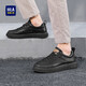 HaiLan Home (HLA) Men's Shoes Casual Shoes New Breathable Board Shoes You Lace-free Men's Retro Shoes Men's Black [Fleece Plus Style HAABXM4CBF675] 42