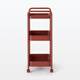 MUJI Steel Tube Trolley Rack Storage Rack Organizing Storage Rack Kitchen Bathroom Modern Simple Dark Red