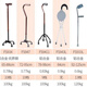 Aufu Foshan Oriental Crutteur à quatre coins Aluminium alliage léger à trois pattes à trois pattes Réglable et bas les jambes et pieds de pieds plus anciens [Crutch unique] FS9276L Couleur de bronze (pliable)