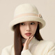 Grasshopper belt wool fisherman's hat Korean style women's face-showing small woolen basin hat autumn and winter British fisherman's hat hat basin hat black