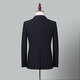 SHANSHAN light luxury brand men's suit slim casual business blue flat lapel suit for men navy blue stripes 2XL 180