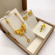 YWZR fake hardware set engagement props simulation three-gold table sand gold jewelry set five-piece set ancient heritage bracelet 58 yards (necklace + ring + earrings + bracelet + bracelet