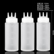 FANCYCHIC 976 three-hole squeeze seasoning bottle three-hole squeeze sauce bottle commercial stall squeeze bottle commercial three-hole squeeze white three-hole sauce bottle * 650 # ml (pack of three)