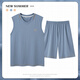 Langsha Pajamas Summer Modal Veste Modal Shorts Sans manches Mentes Men's Home Clothes Summer Thin Ice Silk DGG-AM-12027 XL