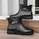 [Thickened sole] Short tube rain boots for men's fashion water boots for men, anti-slip, waterproof, oil-resistant, wear-resistant, low-top outdoor hotel kitchen rubber shoes for short tube rain boots for black kitchen anti-slip [Size 41]