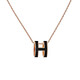 Hermes Pop Hop H Oval Postero tridimensional Collar chapado rosa H1479 White H147991fo49