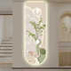 Decorative painting of the four-member elephant decorative painting of the entrance of the family of four, buttery style corridor hanging painting led lighting high-end wall murals T12529 (uv exquisite carving without frame) 30*90 (small size carefully selected) Crystal porcelain picture/no light