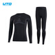 UTO quick-drying clothing for women running outdoor sports mountaineering ski clothing thermal underwear set black gray L
