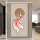
ZOCI porch mural 3D three-dimensional relief corridor high-end atmospheric d three-dimensional koi porch decorative painting light luxury high-end 15254 Zhaocai Koi three-layer sandstone painting regular style without light 40*80cm