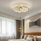 XMSJ lighting fan light ceiling fan light master bedroom room ceiling light new style restaurant fan with lamp 12004 gold + white 55CM