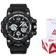 Peak Watch Men's Waterproof Student Luminoso Student Multifuncional Electronic Watch Students High School Temperament Fashion Casual Sports Watch YB14117J2 [blanco y negro]