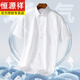 Hengyuanxiang Herren reines Baumwoll kostenlos kurzärmeliges weißes Hemd Herren Sommer Neues lässiges formales Anzug Shirt Männer DX6624 38