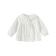 DAVE&BELLA children's clothing children's long-sleeved shirt pure cotton children's clothing baby girl bottoming top girl's shirt spring new style off-white ready stock 110 cm (recommended height 100-110cm)