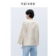 纳薇（naivee）商场同款25春新款新中式老钱风重工提花对襟宽松外套女 粉灰 M