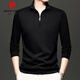 Pierre Cardin Camiseta de manga larga para hombres de primavera y otoño de la primavera y otoñal.