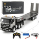 Huina Toys (HUI NA TOYS) Huina remote control flatbed trailer simulation towing truck children's engineering vehicle boy truck toy charging truck remote control alloy loading truck 662 official standard + two sets of body rechargeable batteries