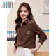 Halo Queen thick corduroy shirt women's wilderness Maillard spring and autumn new comfortable versatile shirt H144C3002