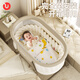 Ulop (ulop) cuna cuna cama extraíble cama multifuncional cama plegable para bebés recién nacido artefacto de sacudida cuna con mosquito net-kaqi